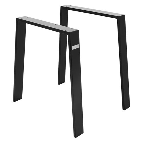2er Set Tischbeine Loft, 75x72 cm, Profil 8x2 cm, Schwarz, aus Stahl - Ml-design
