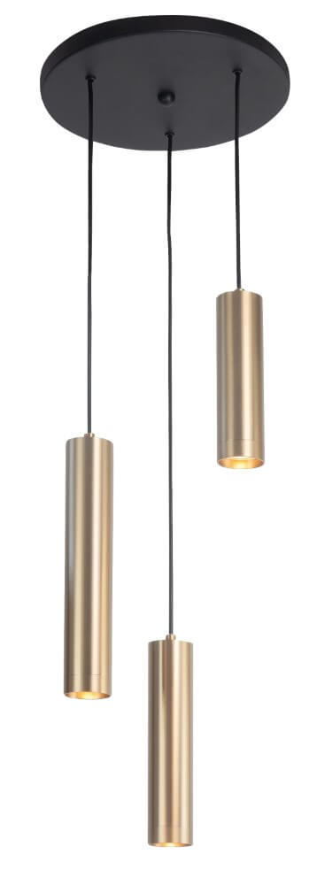 Highlight Ronde pendel hanglamp Perugia mat goud - 3x GU10 H5670.38