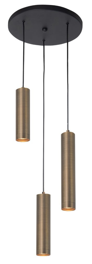 Highlight Ronde pendel hanglamp Perugia oud goud - 3x GU10 H5670.32