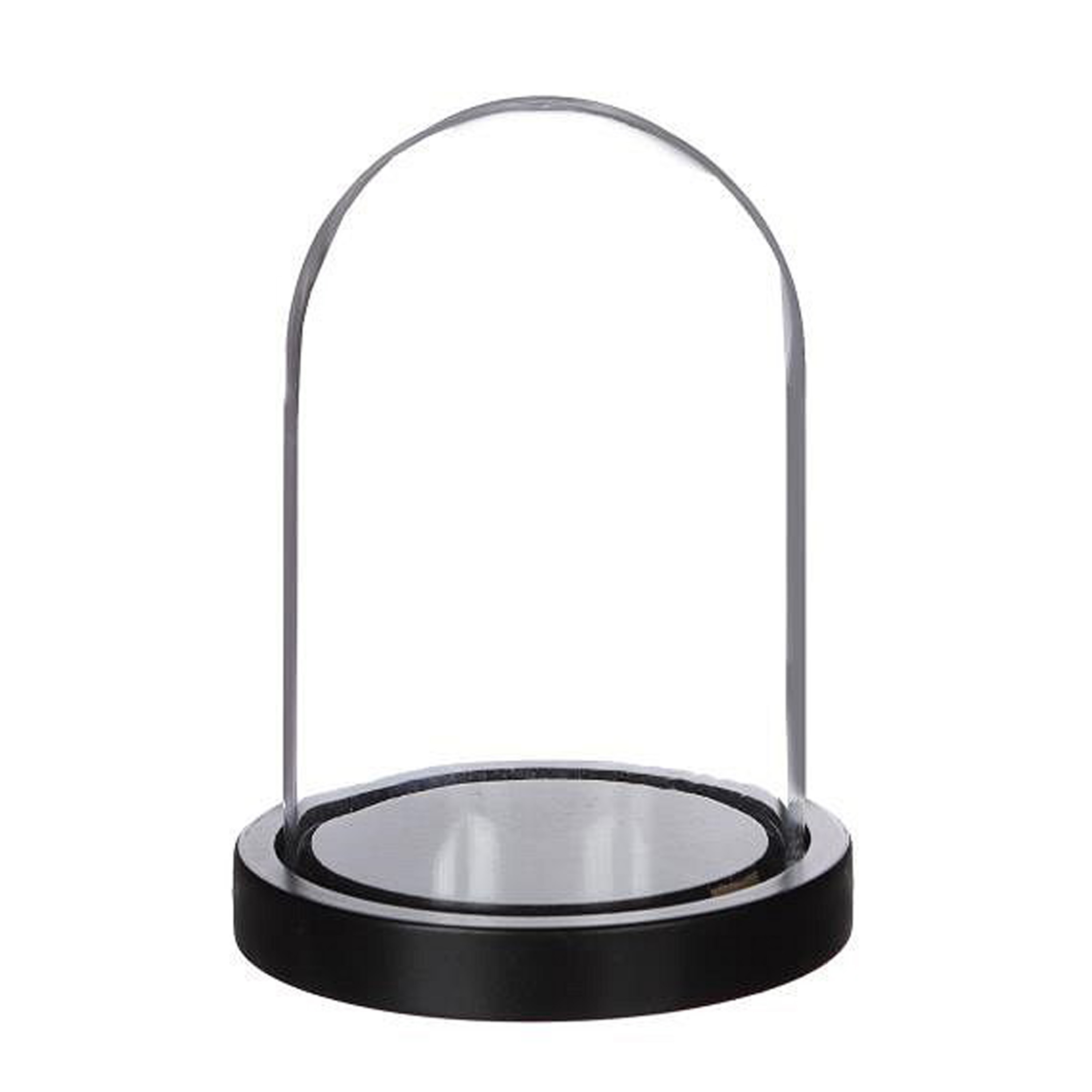 Ideas 4 Seasons Decoratie stolp - glas - houten zwart plateau - D12 x H16 cm -