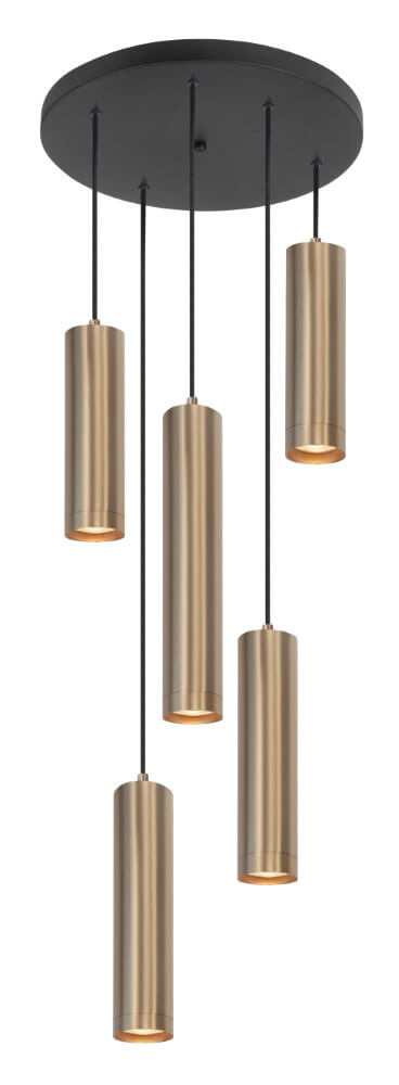 Highlight Ronde pendel hanglamp Perugia mat goud - 5x GU10 H5671.38