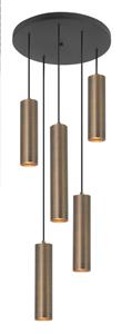 Highlight Ronde pendel hanglamp Perugia oud goud - 5x GU10 H5671.32