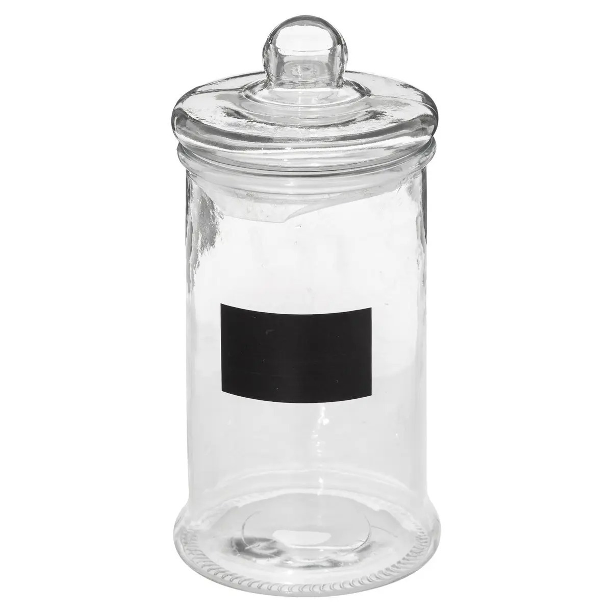 5five Snoeppot/voorraadpot 1,6L glas met deksel en krijtvlak -