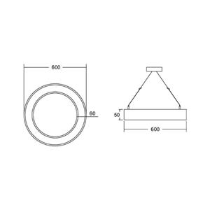 BRUMBERG Biro Circle Ring5 up/down Ø 60 cm on/off silber 840