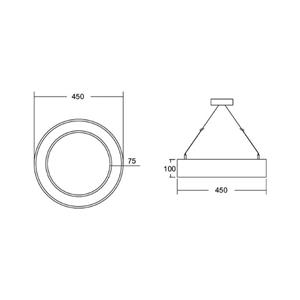 BRUMBERG Biro Circle Ring10 direkt Ø 45 cm, CA, CCT, schwarz