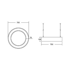 BRUMBERG Biro Circle Ring up/down Ø 75 75W on/off silber 830