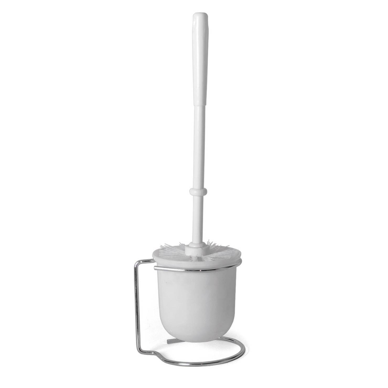 Gerimport Wc/toiletborstel met houder wit van kunststof -
