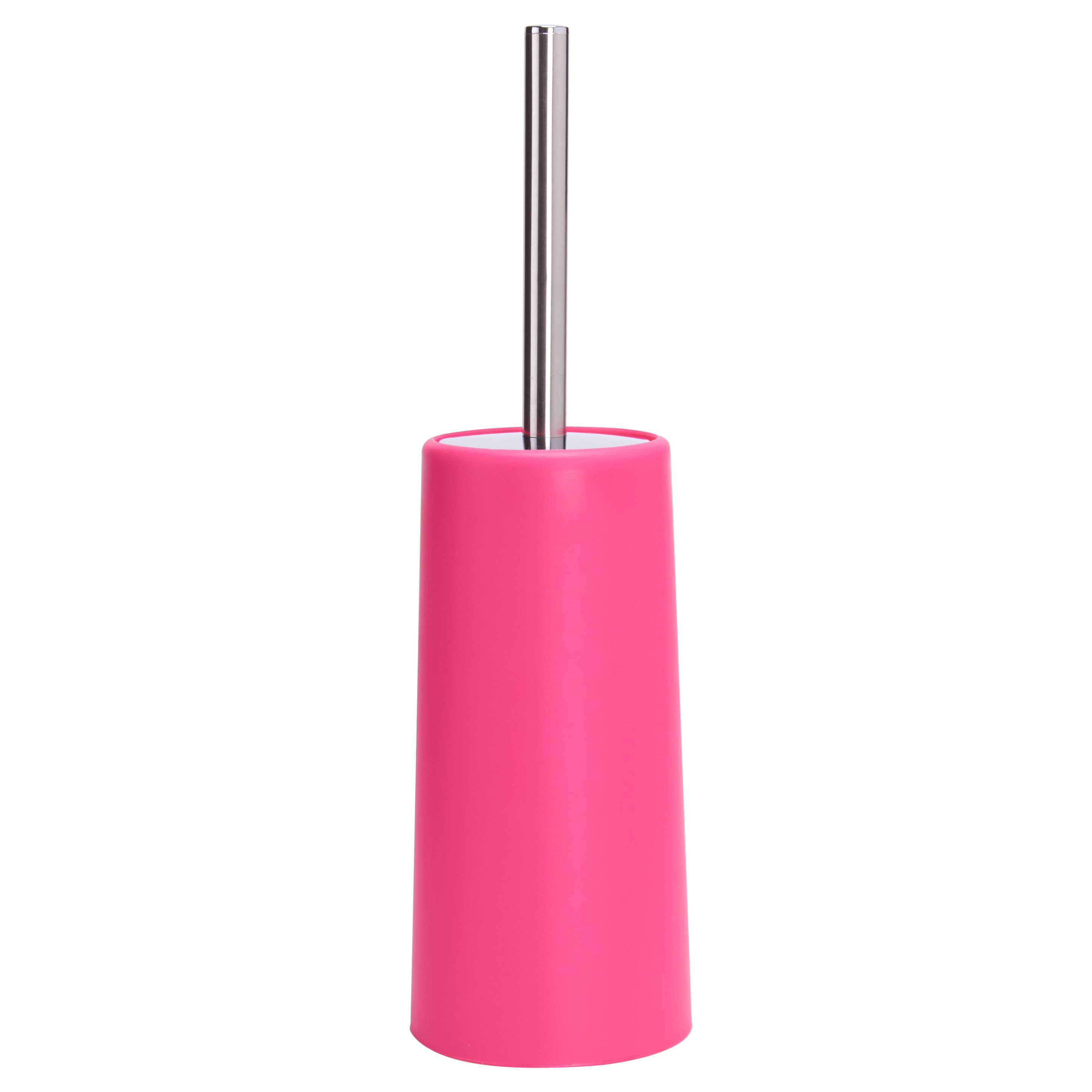 MSV Toiletborstel houder/WC-borstel - fuchsia roze - kunststof - 35 cm -