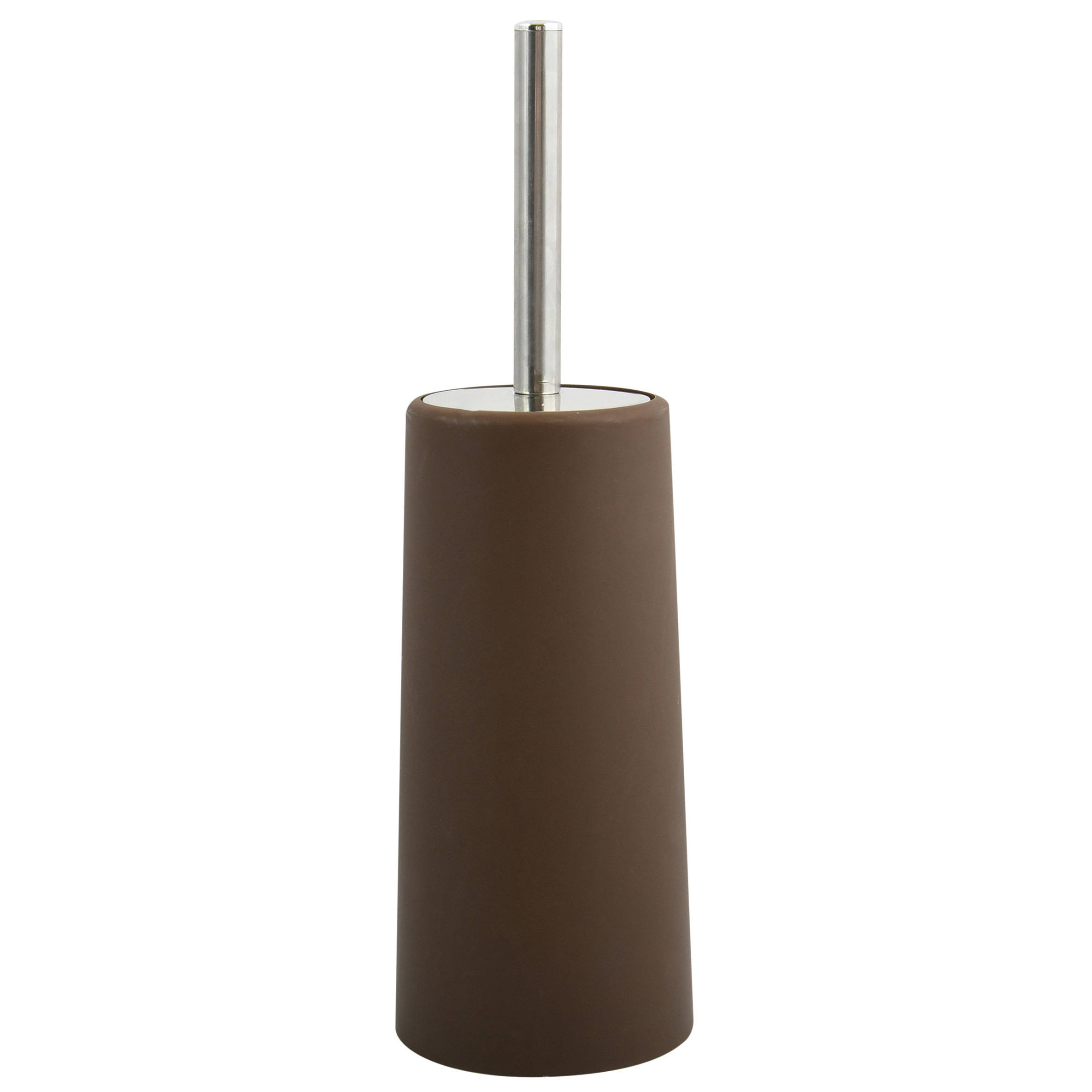 MSV Toiletborstel houder/WC-borstel - kastanje bruin - kunststof - 35 cm -