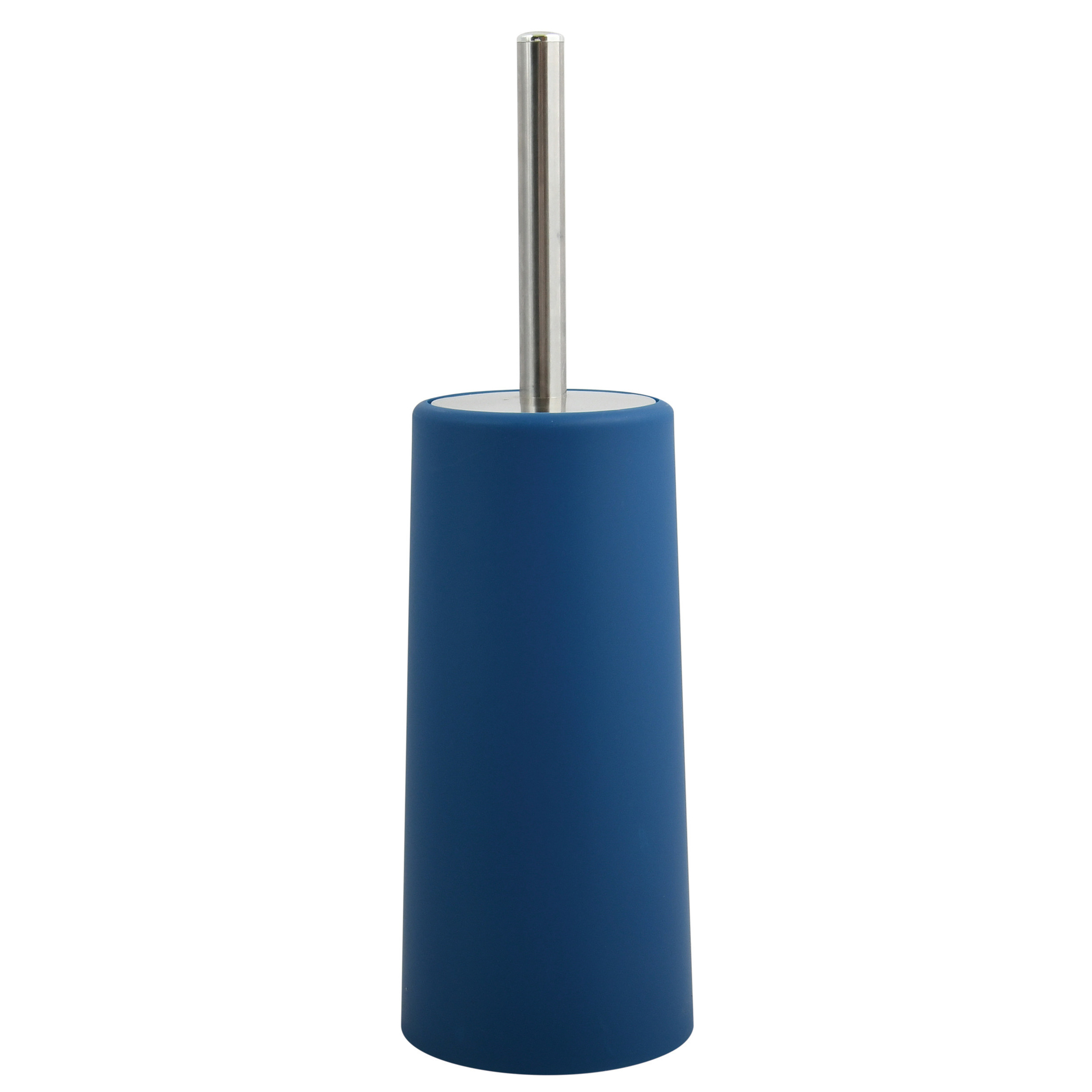 MSV Toiletborstel houder/WC-borstel - marine blauw - kunststof - 35 cm -