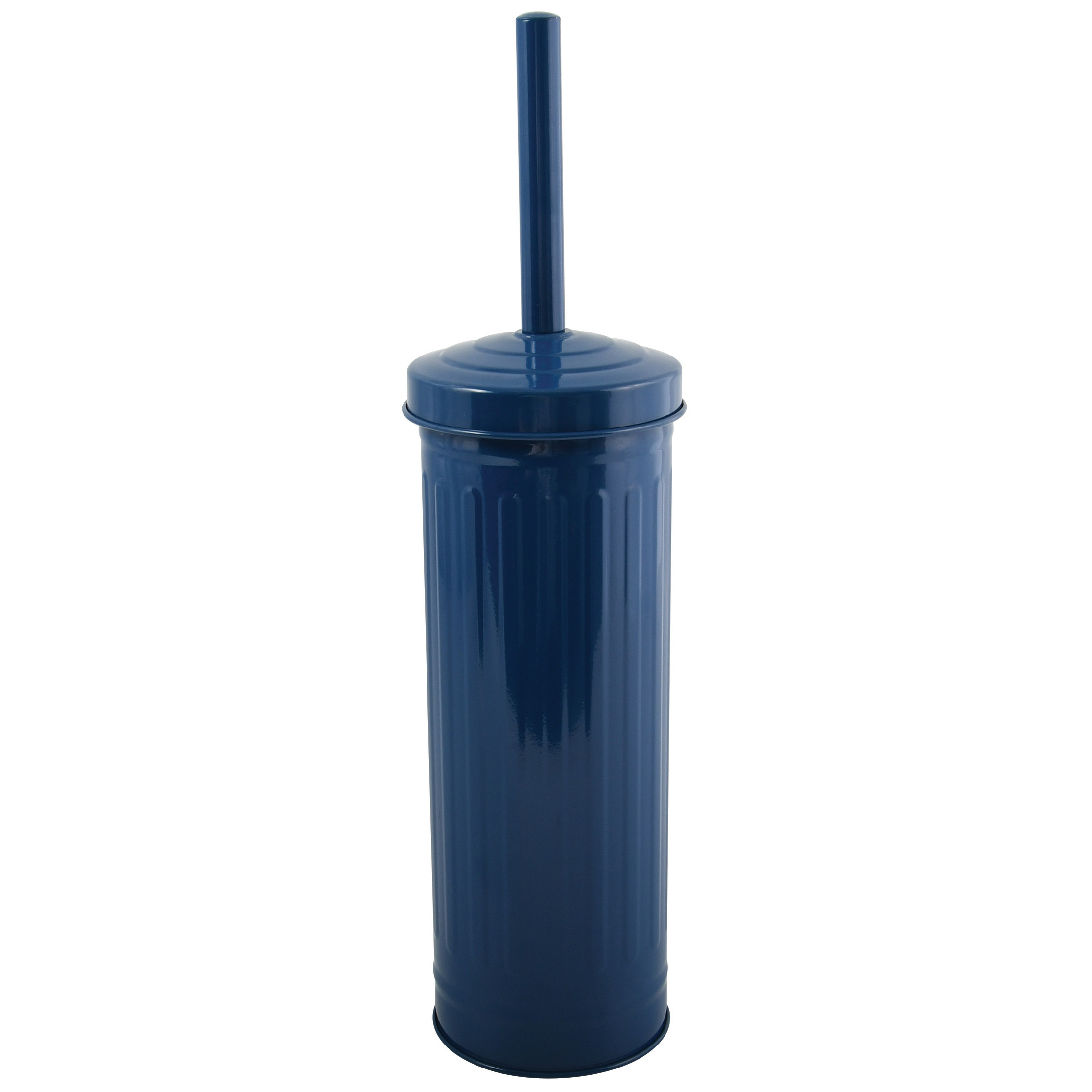 MSV Industrial Toilet/wc-borstel houder - metaal - marine blauw - 38cm -