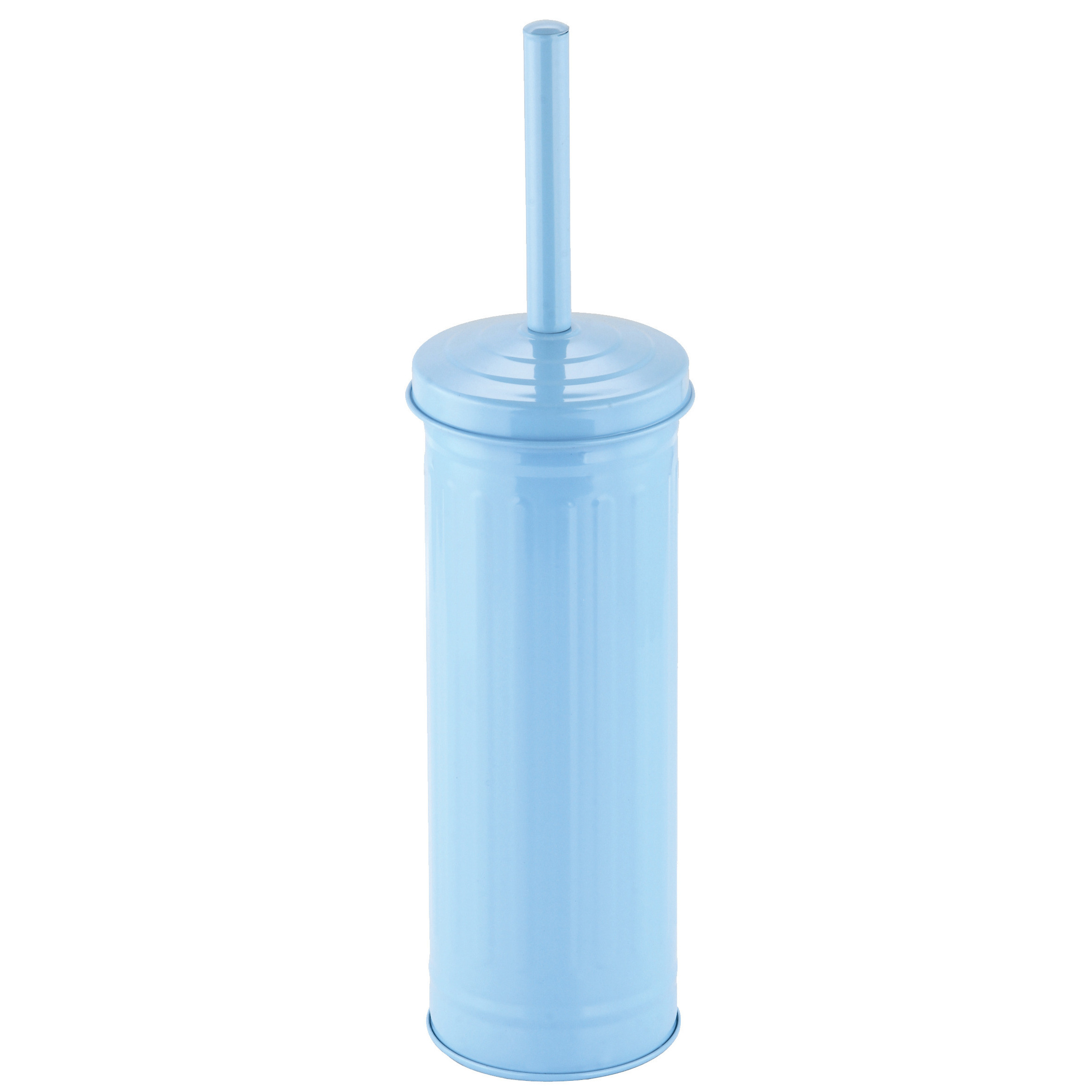 MSV Industrial Toilet/wc-borstel houder - metaal - pastel blauw - cm -