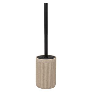 5five Toiletborstel in houder Onyx - beige/zwart - polystone - x 9 cm -