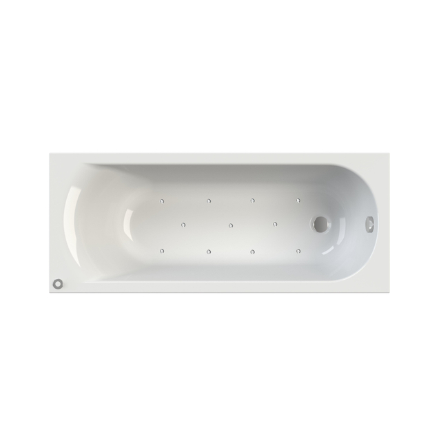 Riho Easypool 3.1 Miami whirlpoolbad - 170x70cm - airo pneumatische bediening rechts - inclusief poten en afvoer - glans wit B060013005