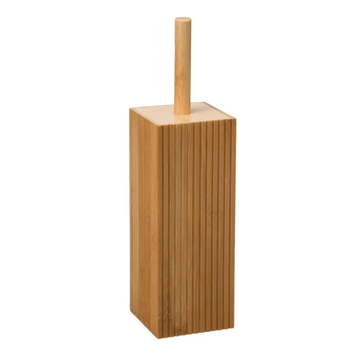 5five WC-/toiletborstel met houder rechthoekig bamboe cm -