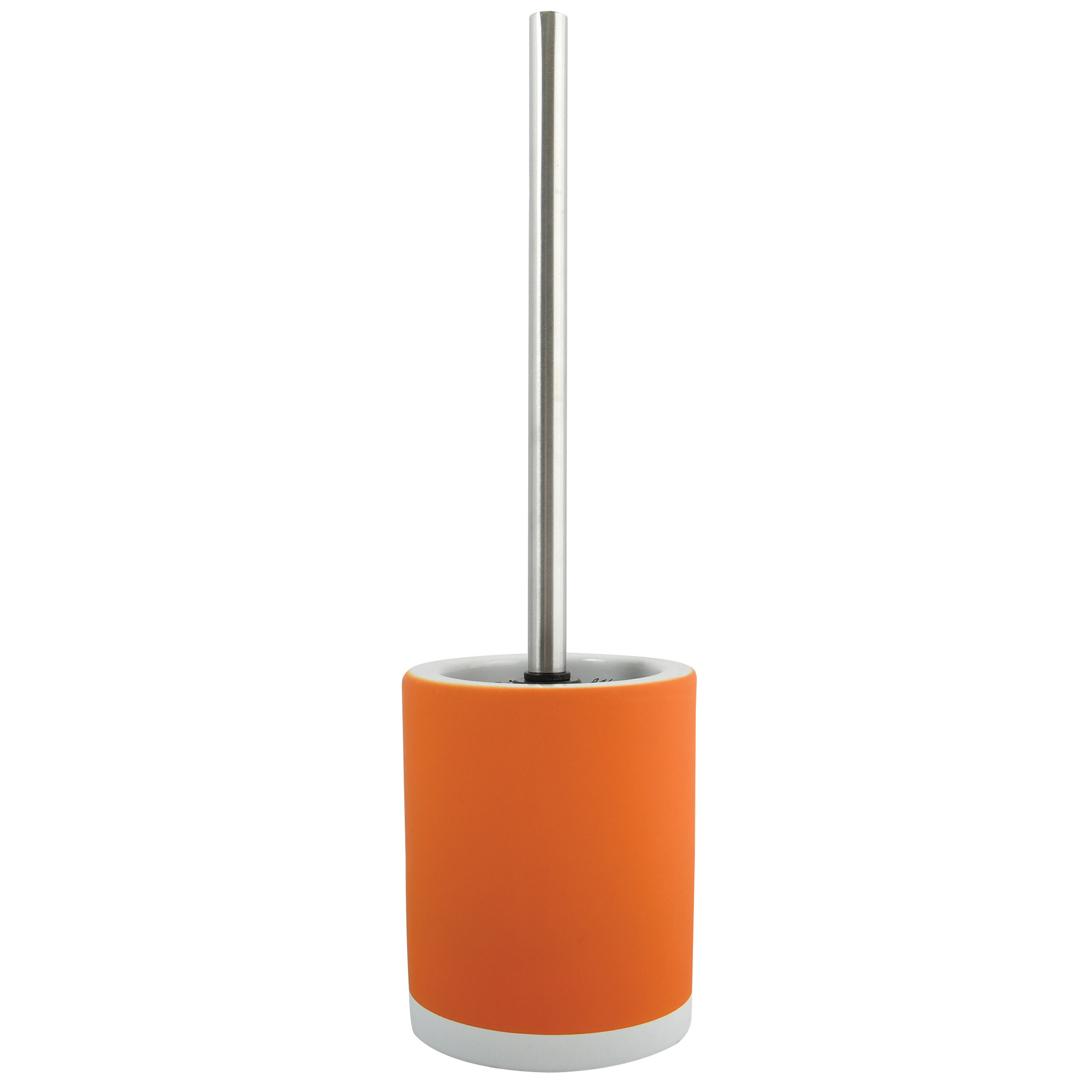 MSV Shine Toilet/wc-borstel houder - keramiek/metaal - oranje - cm -