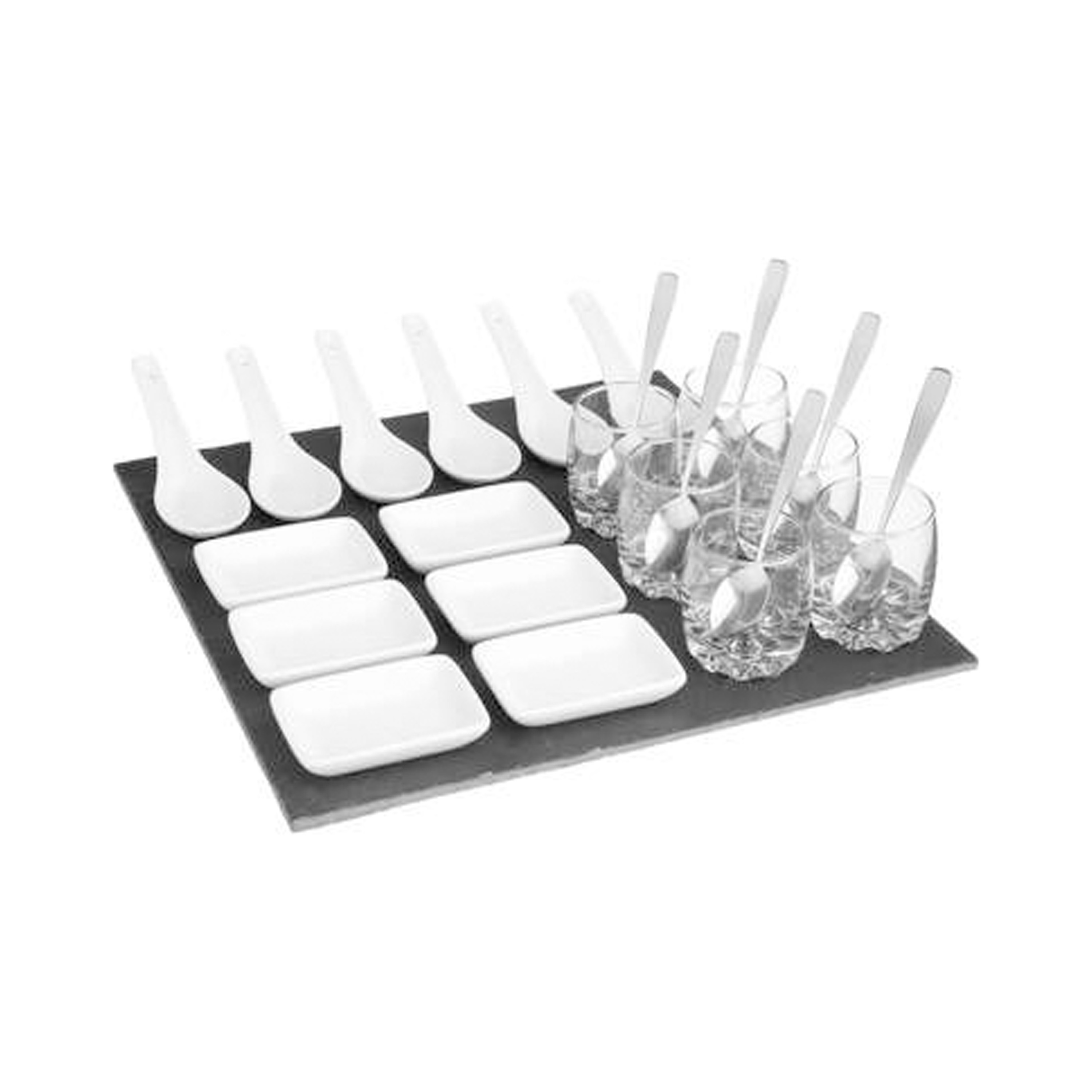 sgsecretdegourmet Snack-Set, quadratisch, 25 Stück l. 30,5 x l. 6,5 x h. 30,5 cm weiß - Secret De Gourmet