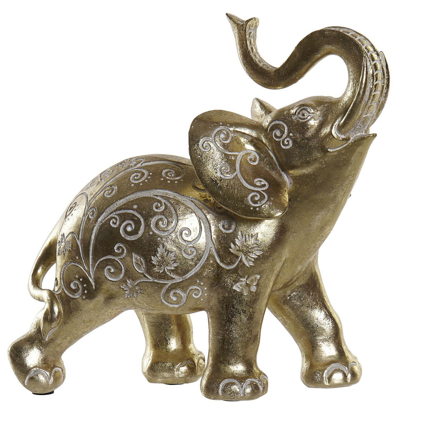 Items Olifant dierenbeeld - goud - polyresin - 25 x 11 x 25 cm - home decoratie -