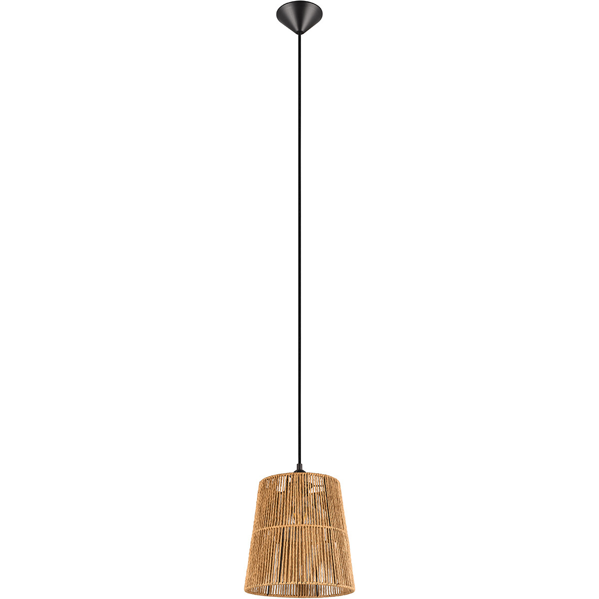 BES LED LED Hanglamp - Hangverlichting - Trion Holz - E27 Fitting - 1-lichts - Rond - Bruin - Papier