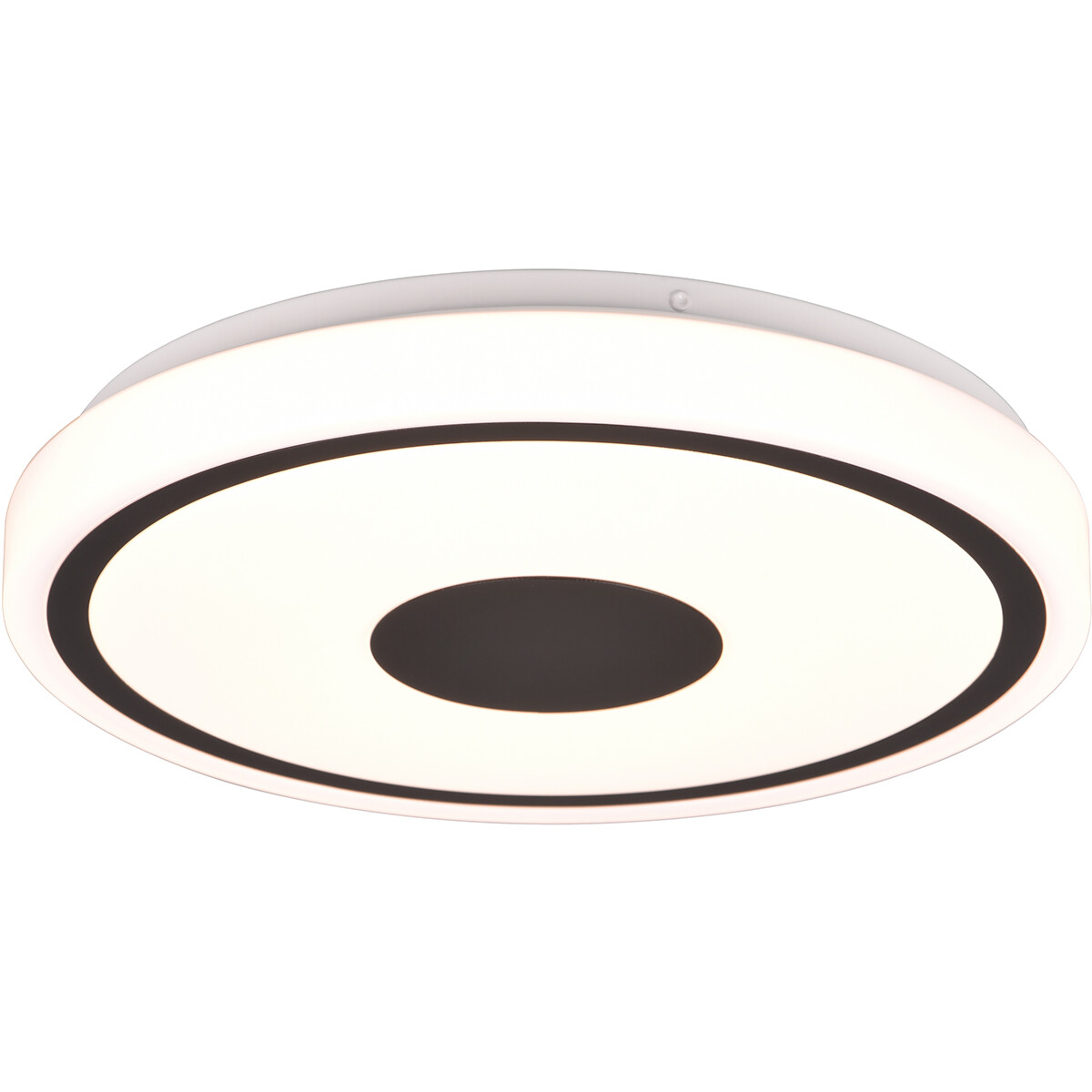 BES LED LED Plafondlamp - Plafondverlichting - Trion Duna - 16W - Warm Wit 3000K - Rond - Mat Zwart - Kunststof