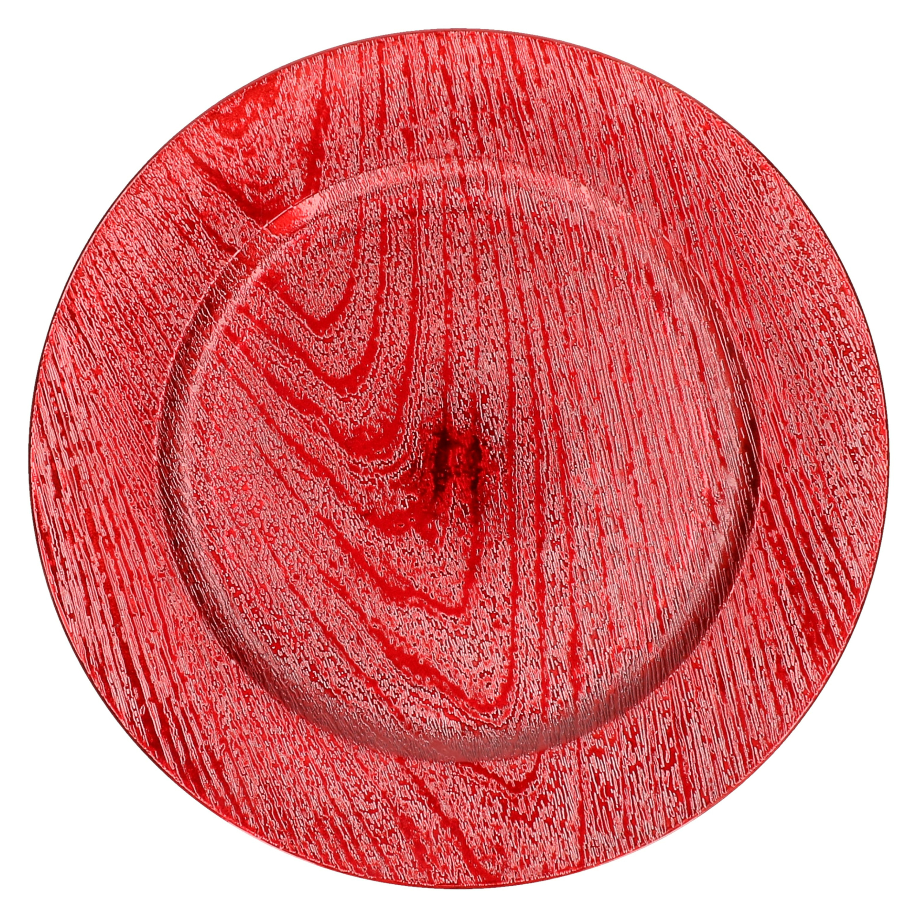 Gerimport Kaarsenbord/onderbord - rood - kunststof - 33 cm -
