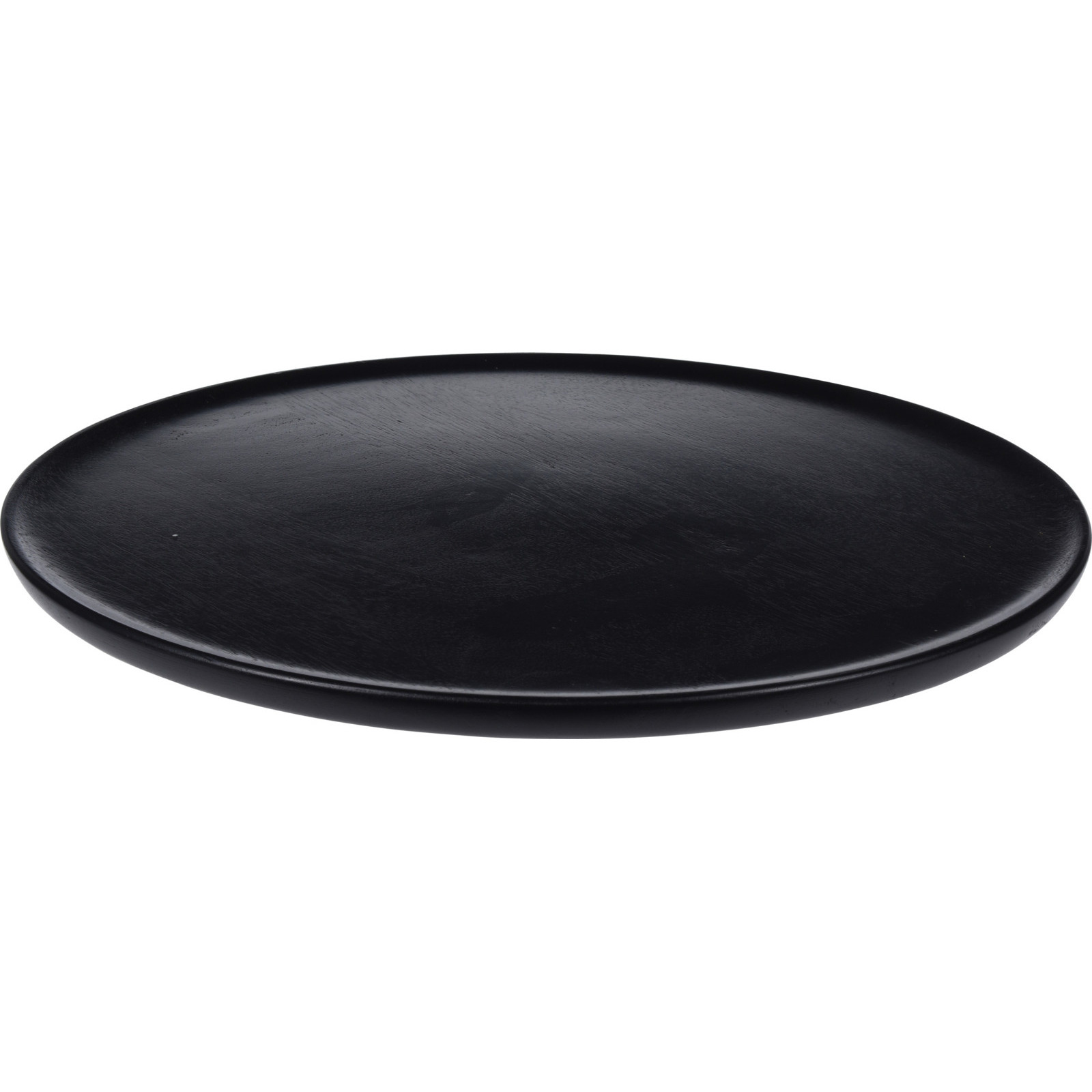Merkloos Rond kaarsenbord/kaarsenplateau zwart hout D38 cm -