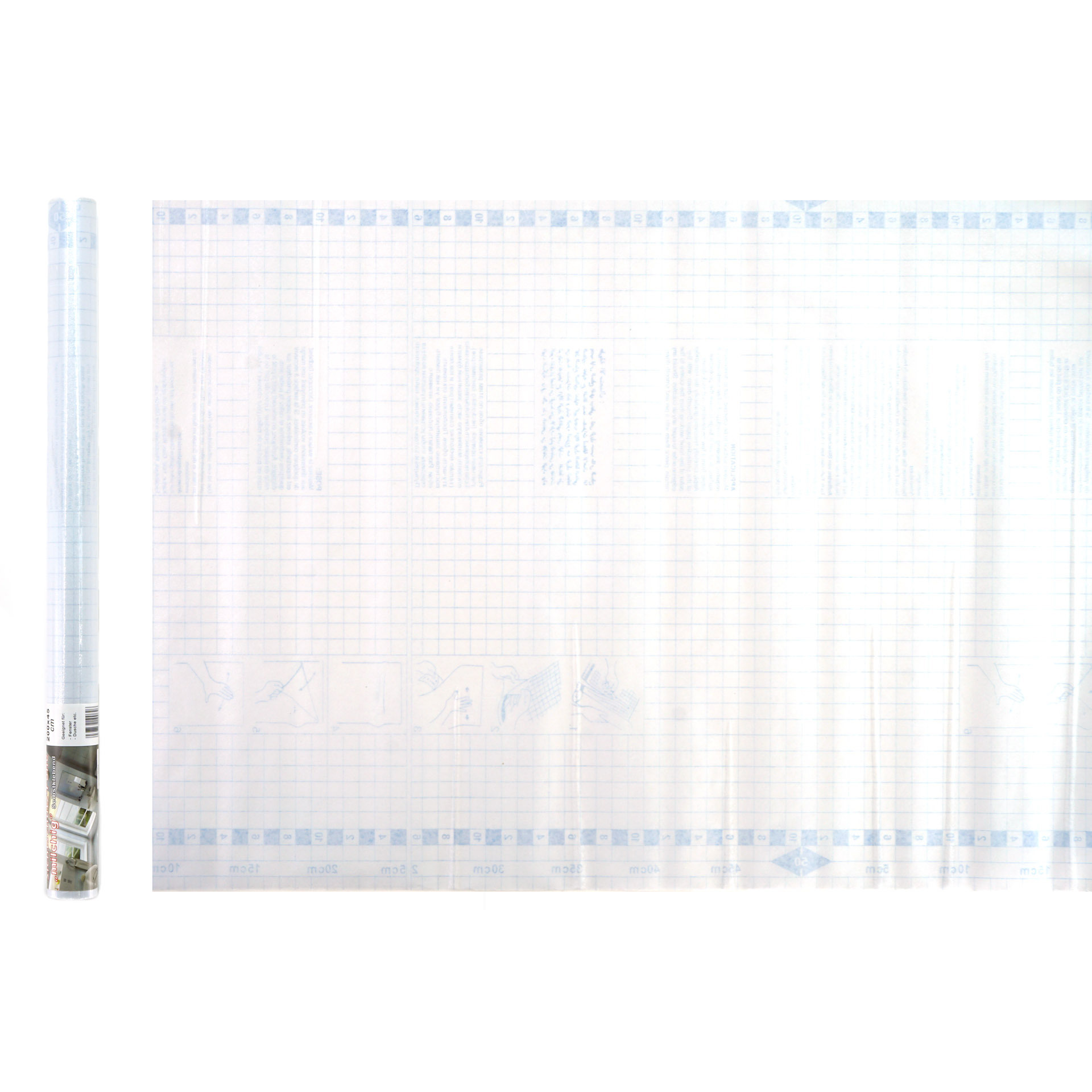 Merkloos Plakfolie/raamfolie op rol - transparant mat - 45 cm x 2 meter - zelfklevend -