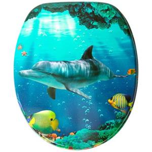 Sanilo WC-Sitz Delphin Korallen, mit Absenkautomatik, hochwertig & modern, universell, leichte Montage