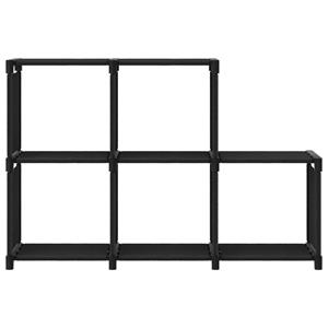 vidaXL Kast met 5 vakken 103x30x72,5 cm stof zwart