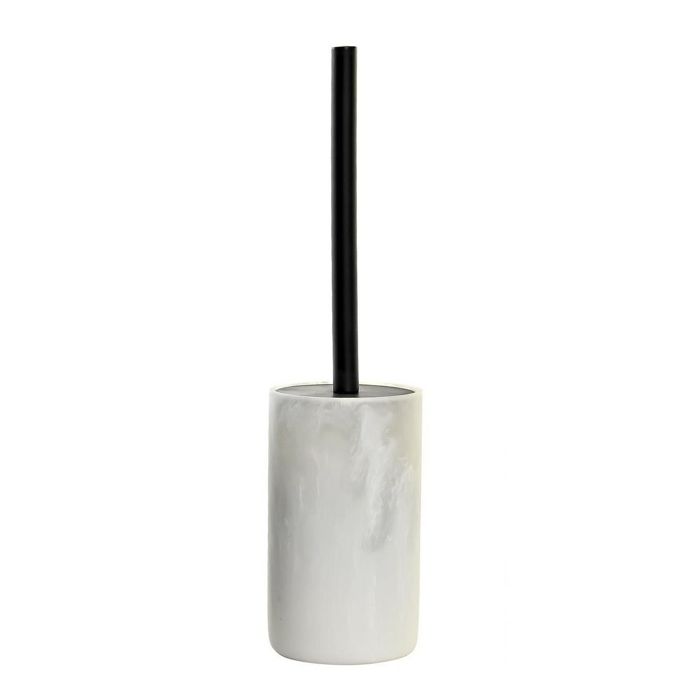 Items WC/Toiletborstel in houder marmer look wit x 10 cm -