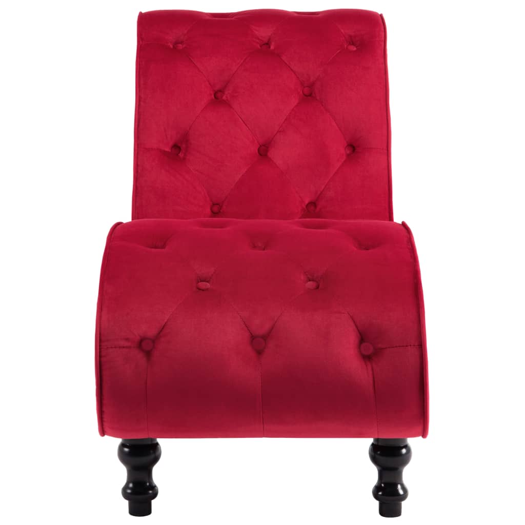 vidaXL Chaise longue fluweel rood