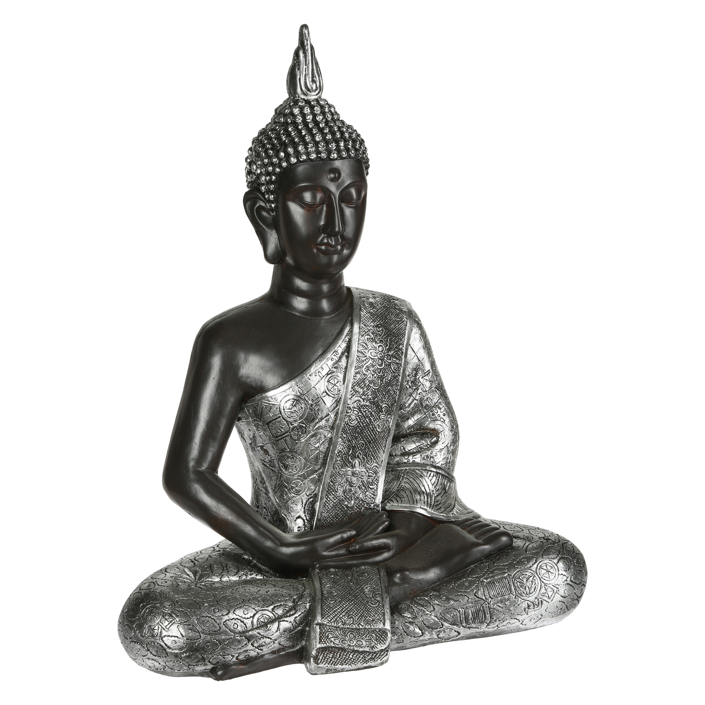 Statuette Buddha sitzend - Kunstharz H 62 cm - Mehrfarbig - Atmosphera créateur d'intérieur