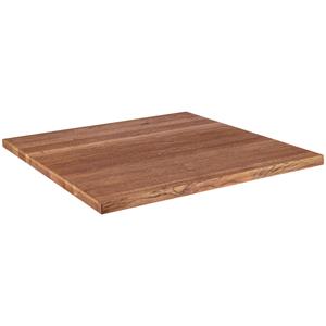Vega Massief houten tafelblad Torres vierkant; 70x70x3 cm (LxBxH); antiek eiken/bruin; vierkant
