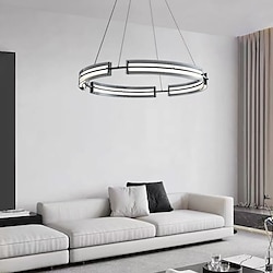 Light in the box led hanglamp 62cm 1-lichts ring cirkel ontwerp dimbaar metaal glas luxe moderne stijl eetkamer slaapkamer hanglamp alleen dimbaar met afstandsbediening