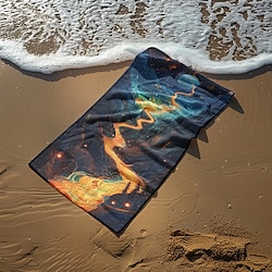 Light in the box strandlaken zomerstranddeken sprankelende sterrenpad serie 3D-print 100% microvezel zachte ademende comfortabele dekens