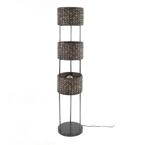 Hoyz Collection  Vloerlamp 3l Tower Waterhyacint - Zwart Nikkel