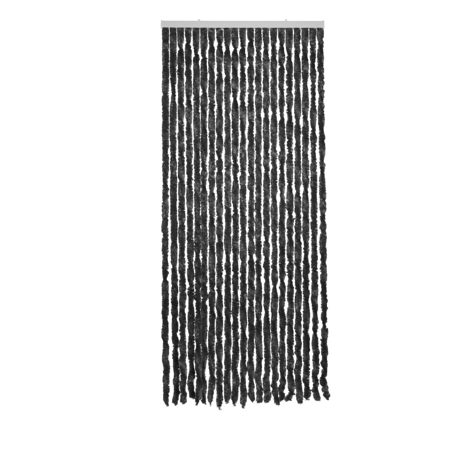 Ambiance Zwart polyester stroken vliegen/insecten gordijn 93 x 210 cm -