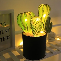 Light in the box Kunstmatige woestijnplantcactus met led-licht, levendig en levensecht, geschikt voor slaapkamer, kantoor, barfeest, met warme en zachte verlichting