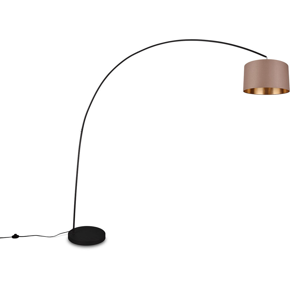 BES LED LED Vloerlamp - Trion Yavas - E27 Fitting - Voetschakelaar - Rond - Taupe - Metaal