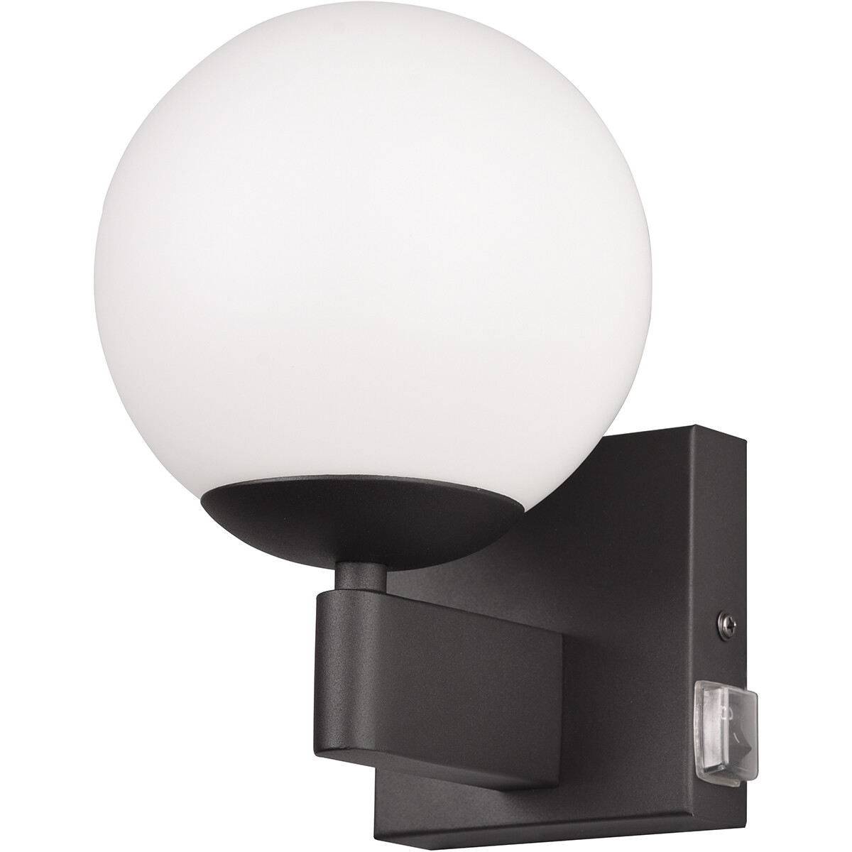 BES LED LED Wandlamp - Wandverlichting - Trion Aluk - E14 Fitting - Rond - Mat Zwart - Metaal