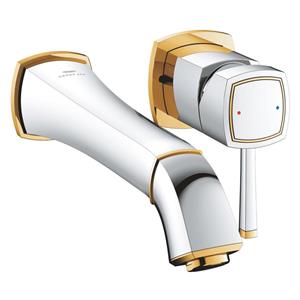 Grohe Grandera 2-gats wastafelmengkraan wand 234mm chroom/goud 29417ig0