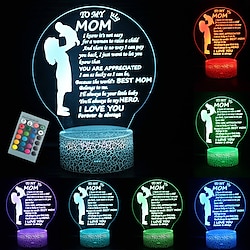Light in the box moederdagcadeaus 3D-nachtlampje voor moeder van dochter zoon moeder verjaardagscadeau nachtlampje gepersonaliseerde cadeaus voor nieuwe moederschoonmoeder zwangere cadeau arcylic kamer decartion