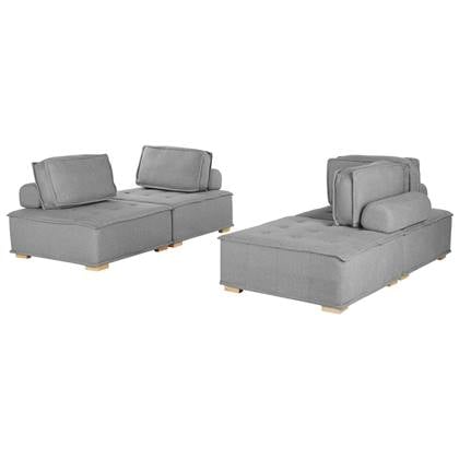 Beliani  TIBRO - Modulaire sofa - Grijs - Polyester