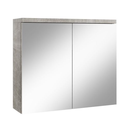 badplaats Badezimmer Spiegelschrank Toledo 80cm Beton grau – Stauraum Unterschrank Möbel zwei Türen Badschrank - Beton grau