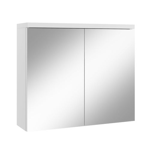 badplaats Badezimmer Spiegelschrank Toledo 80cm Weiß – Stauraum Unterschrank Möbel zwei Türen Badschrank - Weiß