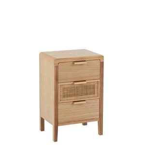 J-Line Kast 3 Lades Paulownia|Rattan Naturel