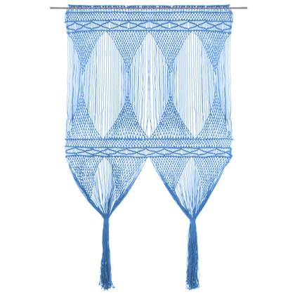 Vorhang Makramee Vorhang Blau 140x240 cm Baumwolle, vidaXL, (1 St)
