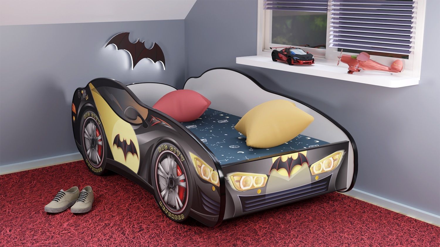 Top Beds Peuterbed  Racing Car 70x140 Hero Bat Car Incl. Matras