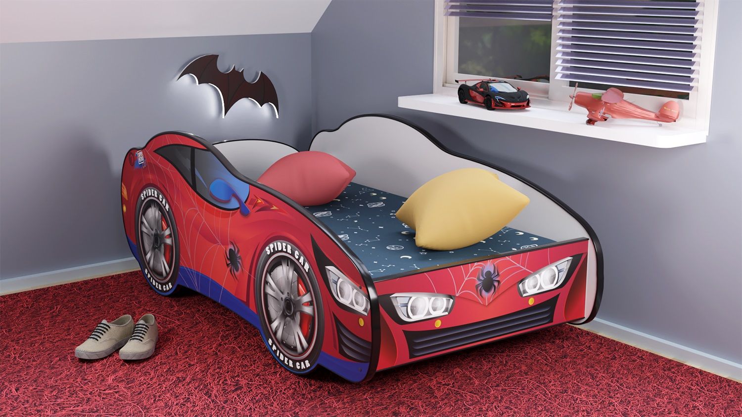 Top Beds Peuterbed  Racing Car 70x140 Hero Spider Car Incl. Matras