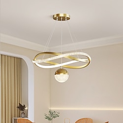Light in the box moderne kristallen led kroonluchter voor woonkamer eetkamer slaapkamer thuis verwisselbare gouden cirkel ring hangende hanglamp
